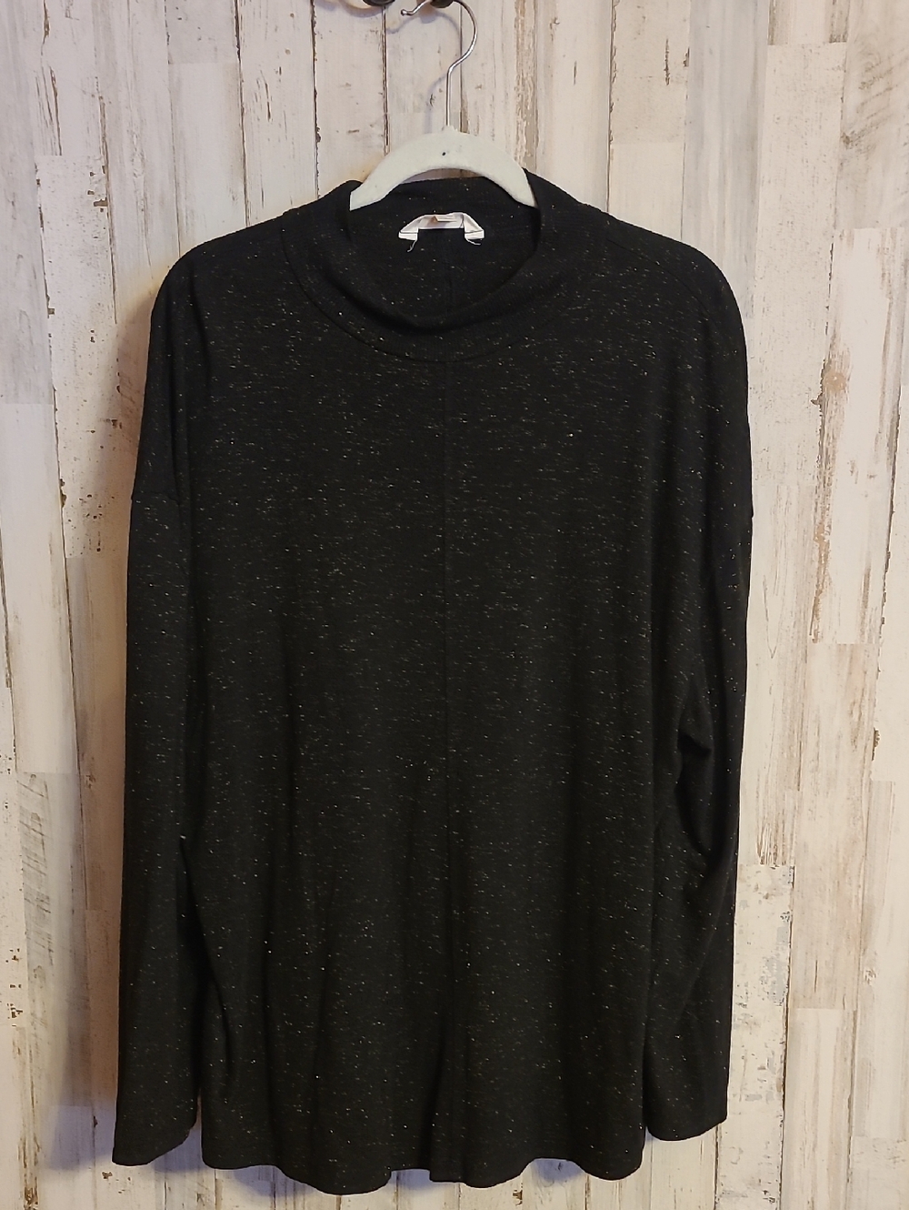 Terra & Sky Black Knit Top with Gold Fleck